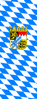 Bavarian Vertical Lozengy Flag with Coat of Arms